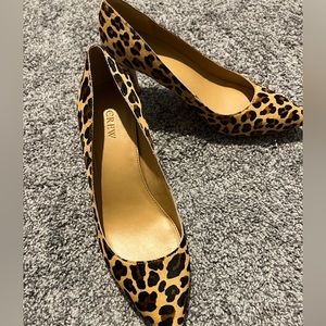 J Crew Leopard heels sz 10